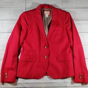 J Crew Red Blazer Tailored Suit Jacket